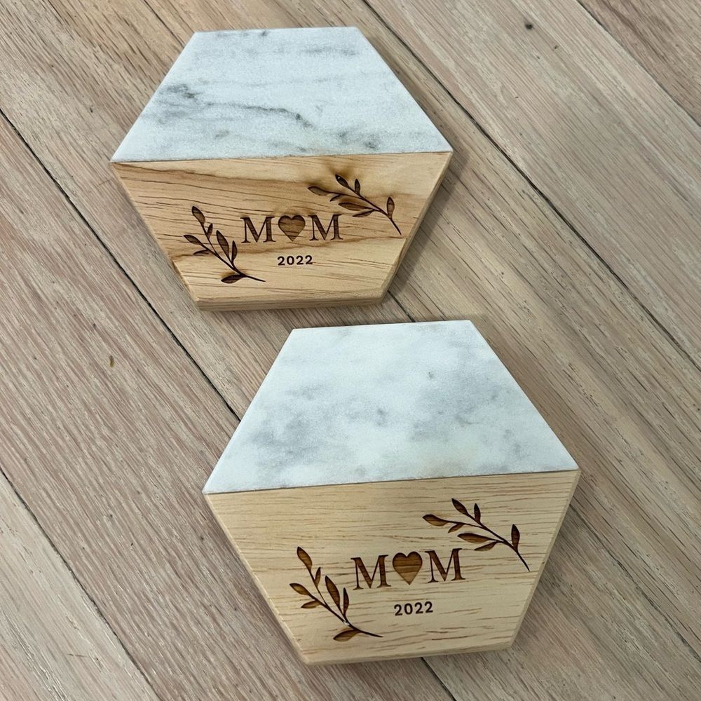 Anthropologie MOM Decorative Coasters, Two